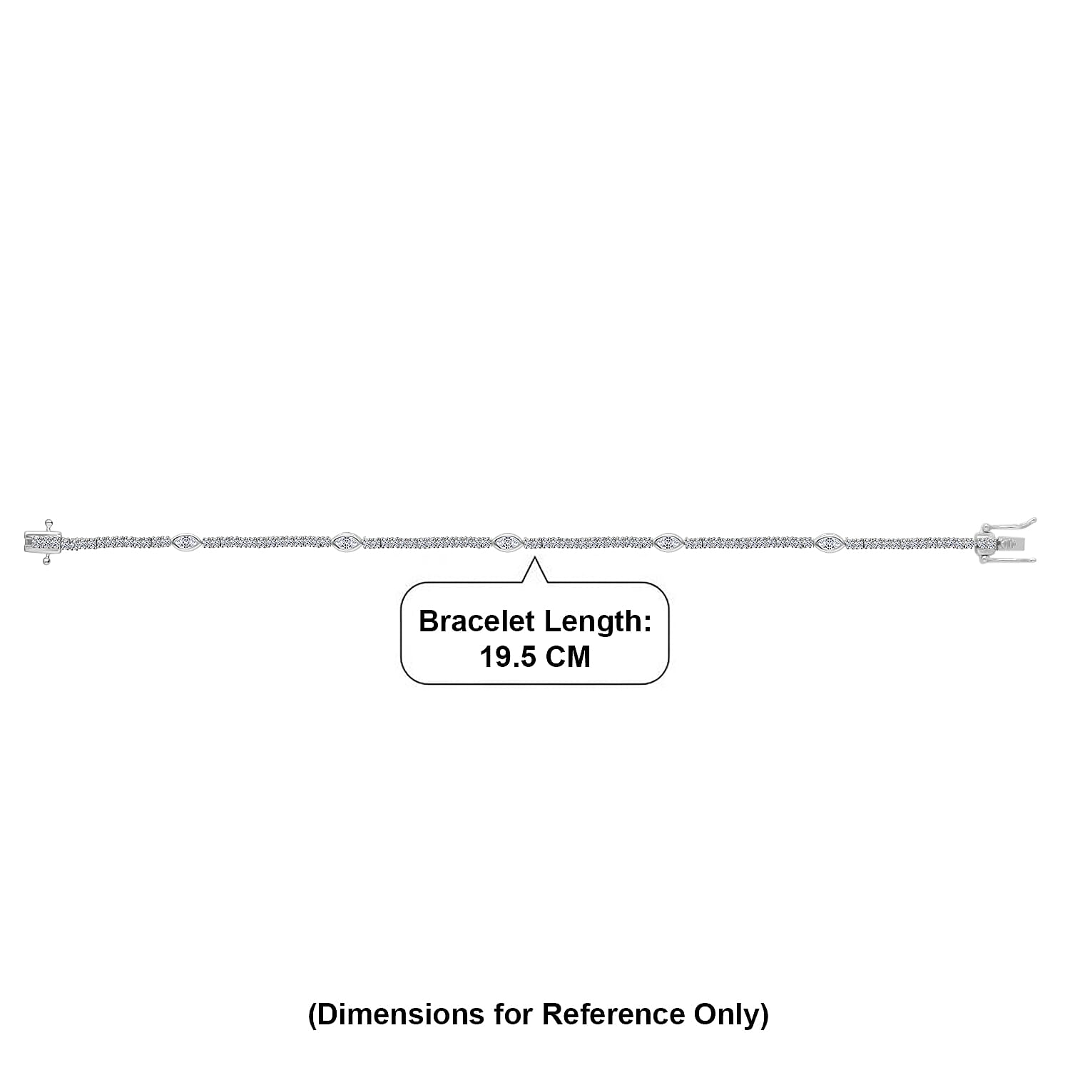 Luxuriant SI-GH Lab Grown Diamond Bracelet (Size - 7.5) in Rhodium Overlay Sterling Silver 2.50 Ct.