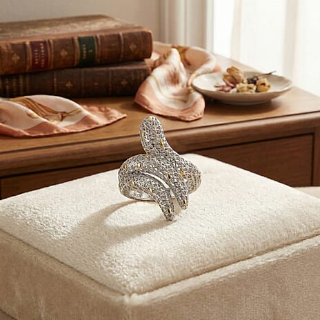 D'Joy Two Tone Plated Sterling Silver Ring