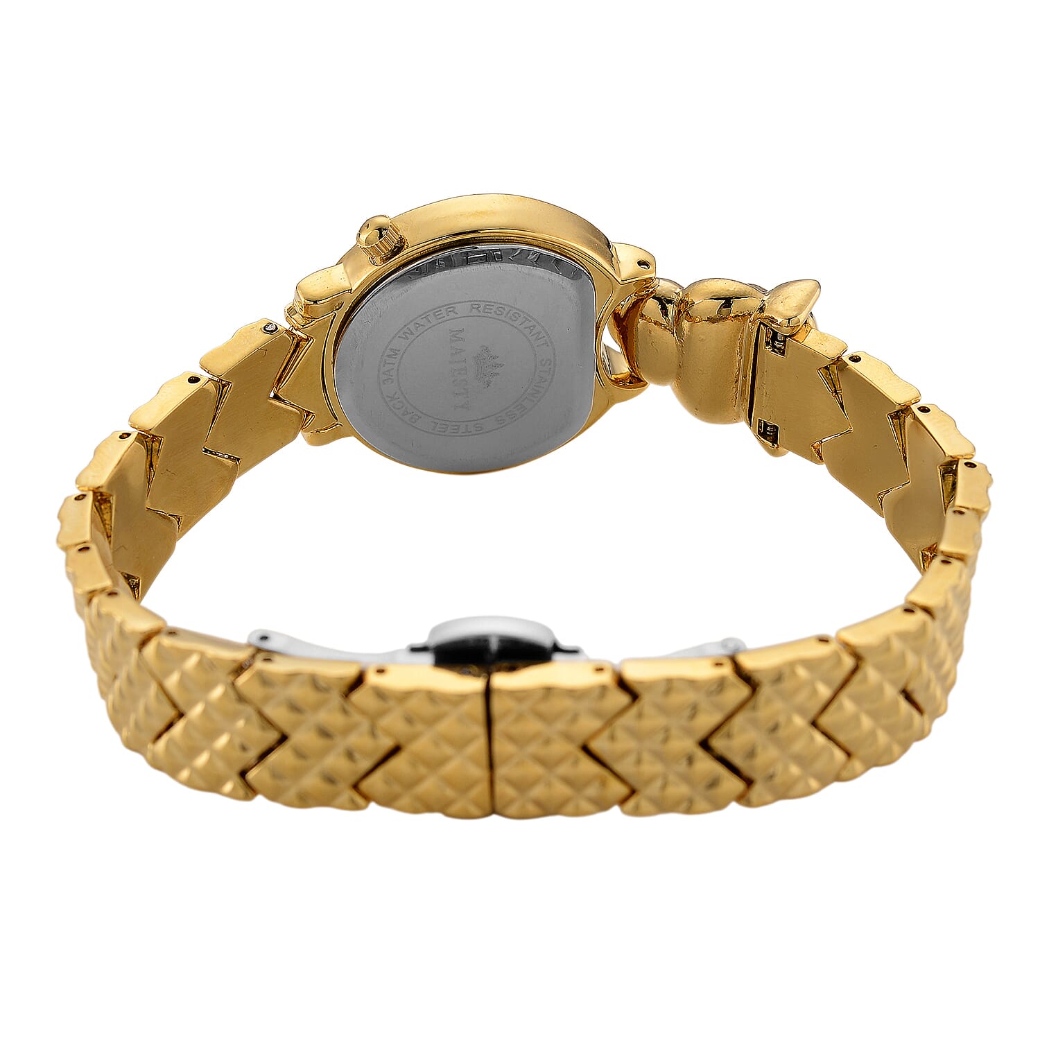 LOWEST EVER-MAJESTY Japan Movement 3ATM Crystal Studded Leopard Design Watch - Gold