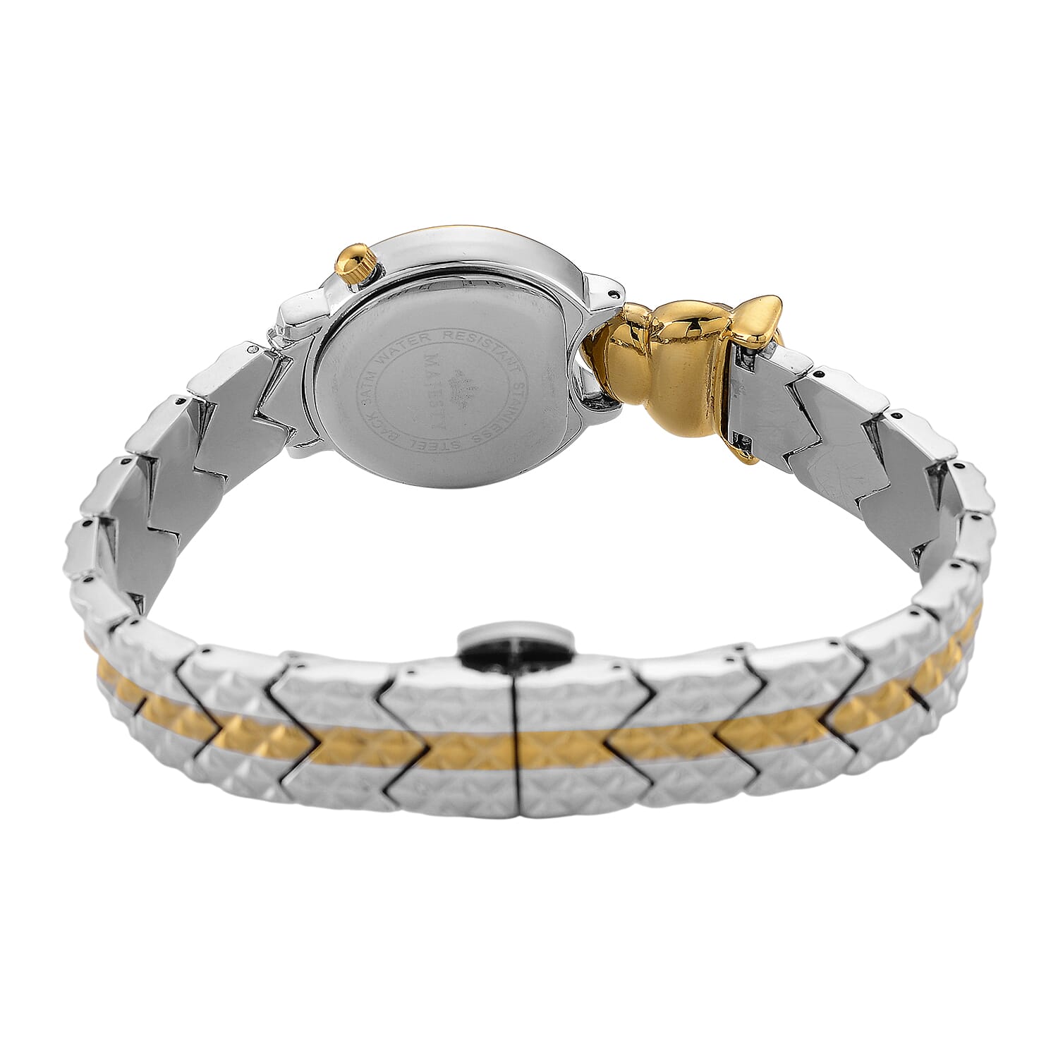 MAJESTY Japan Movement 3ATM Crystal Studded Leopard Design  Watch - Two Tone