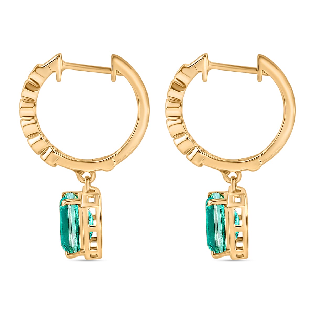 D'Joy, Emeraldine Triplet Quartz , White Zircon Full Hoop Earring  Sterling Silver 4.12 ct  4.122  Ct.