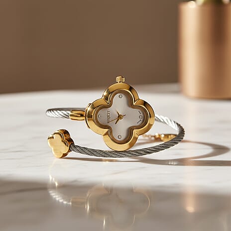 MAJESTY Japan Movement 3ATM Clover Design Sunshine Dial Watch - Two Tone