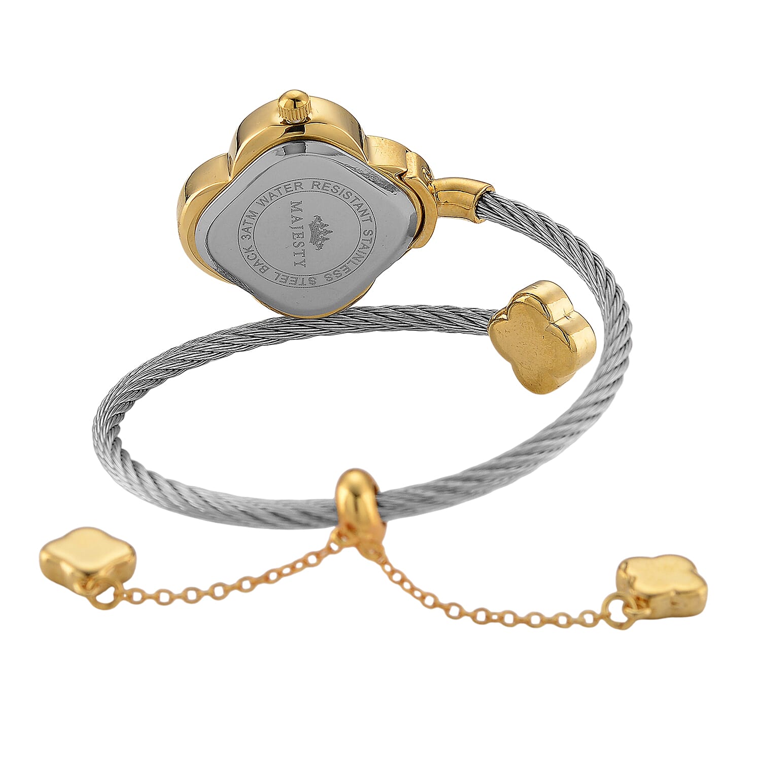 LOWEST EVER -MAJESTY Japan Movement 3ATM Clover Design Sunshine Dial Watch - Two Tone