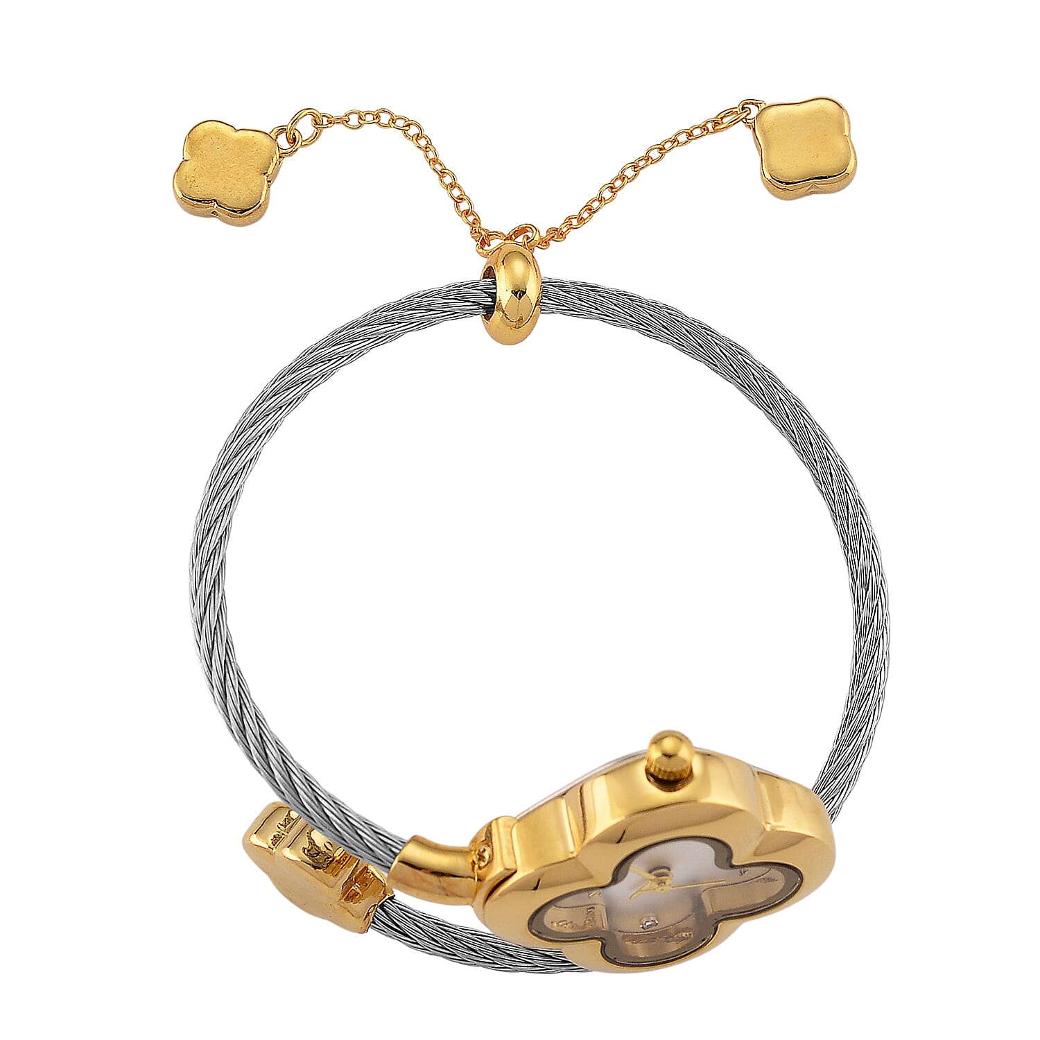 LOWEST EVER -MAJESTY Japan Movement 3ATM Clover Design Sunshine Dial Watch - Two Tone