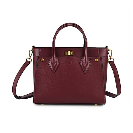 La Marey Signature Crossbody Bag (Size - One Size) - Burgundy & Black