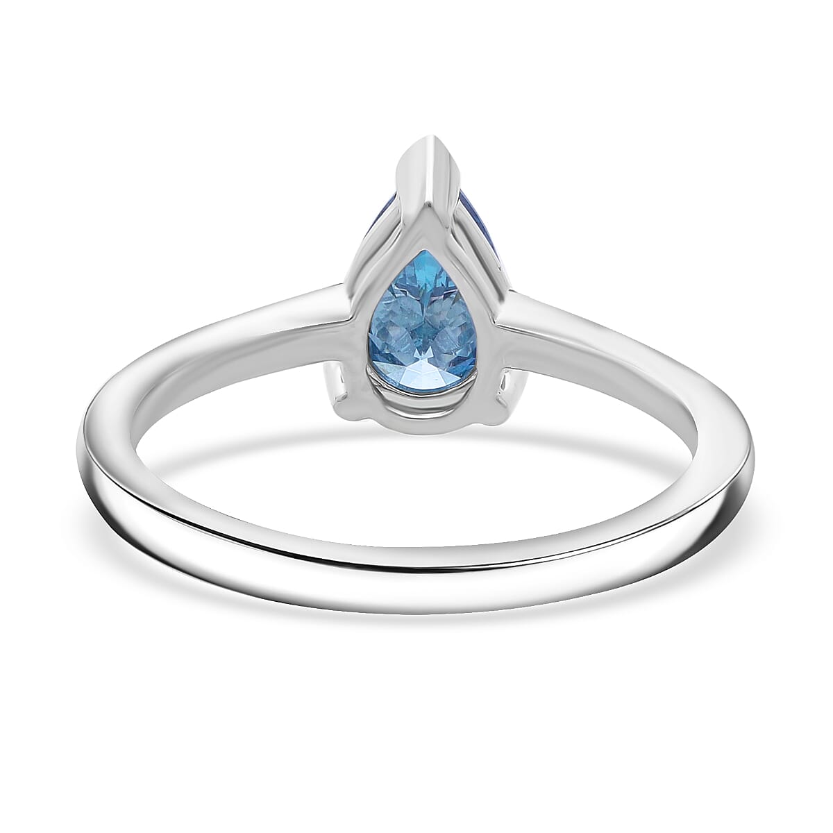 Luxuriant Lab Grown Blue Diamond Ring in Rhodium OverlaySterling Silver  1.000  Ct.