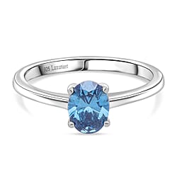 Luxuriant Lab Grown Blue Diamond (VS INTENSE BLUE) Solitaire Ring in Sterling Silver 1.00 Ct.