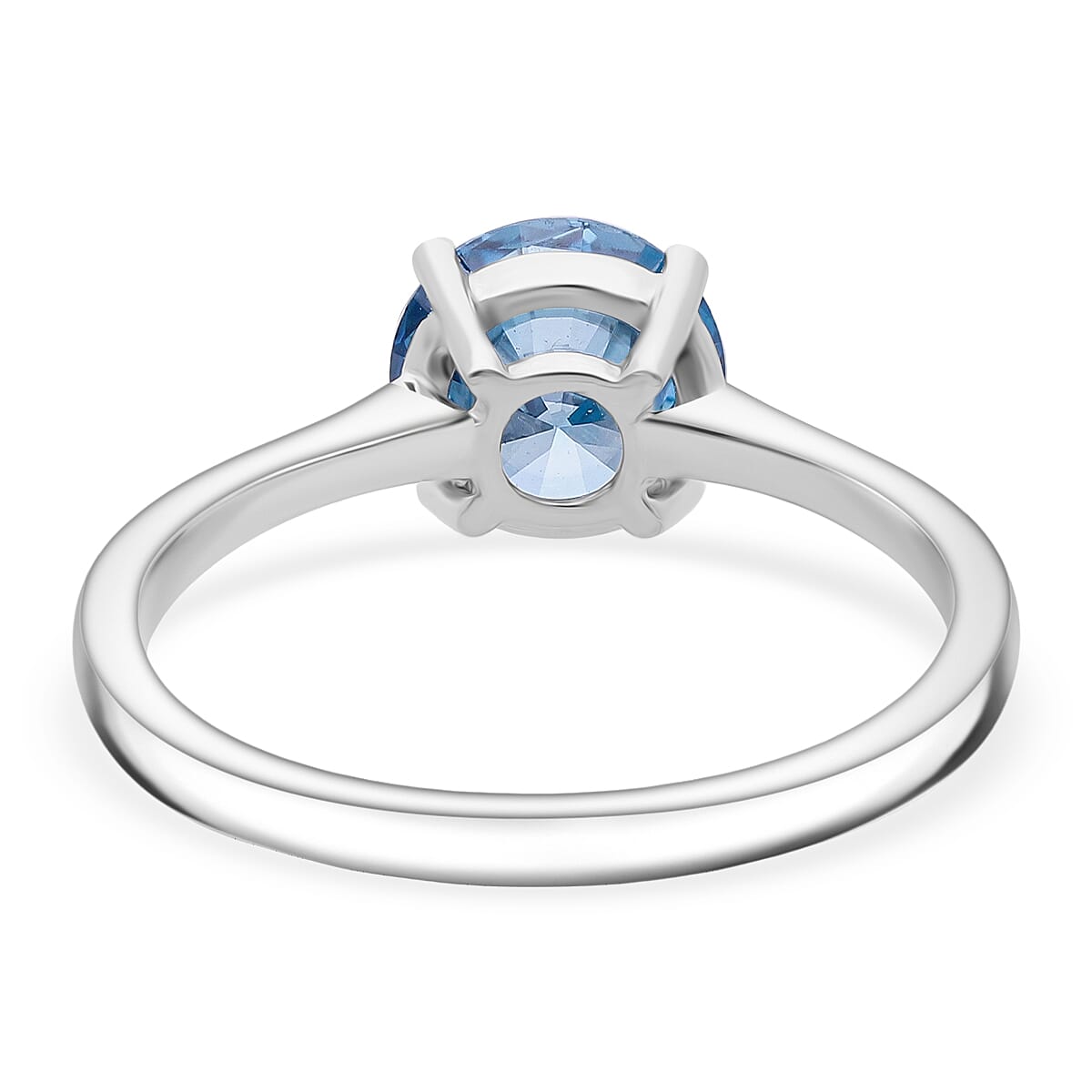 MONSTER DEAL - Luxuriant SGL Certified Lab Grown Blue Diamond (SI Fancy Blue)  Ring in Rhodium Overlay Sterling Silver 2.00 Ct.