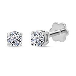 LUXURIANT Lab Grown Diamond Solitaire Earrings in 18K Vermeil Yellow Gold Sterling Silver