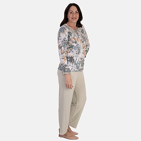 Anamor Printed Long Sleeve Top (Size M) - Mint