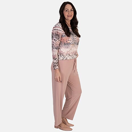 Anamor Printed Long Sleeve Top (Size L) - Dusty Pink