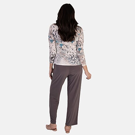 Anamor Printed Long Sleeve Top (Size L) - Mink