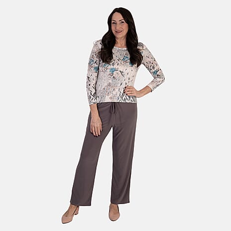 Anamor Printed Long Sleeve Top (Size M) - Mink