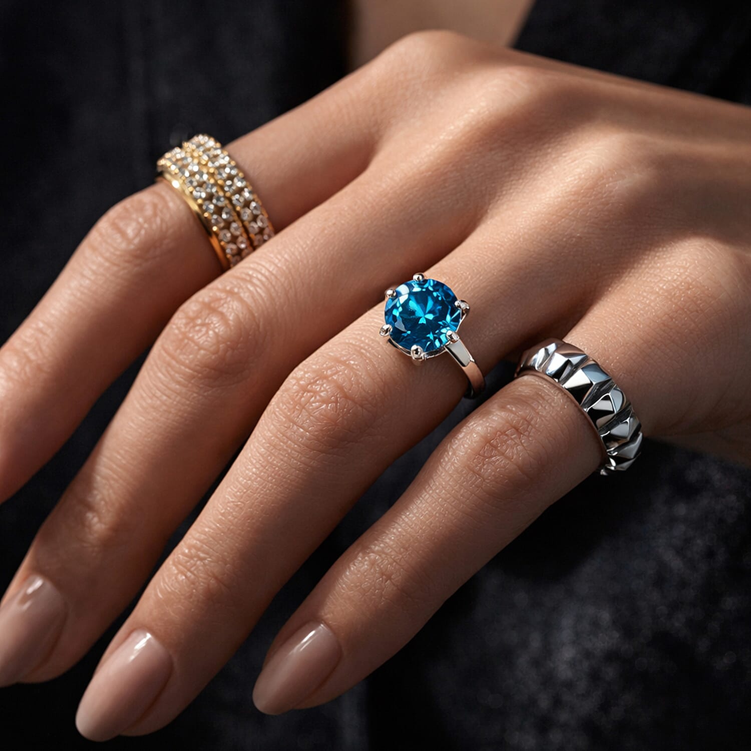 Luxuriant 950 Platinum SGL Certified Lab Grown Blue Diamond (VS) Solitaire Ring 2.00 Ct.