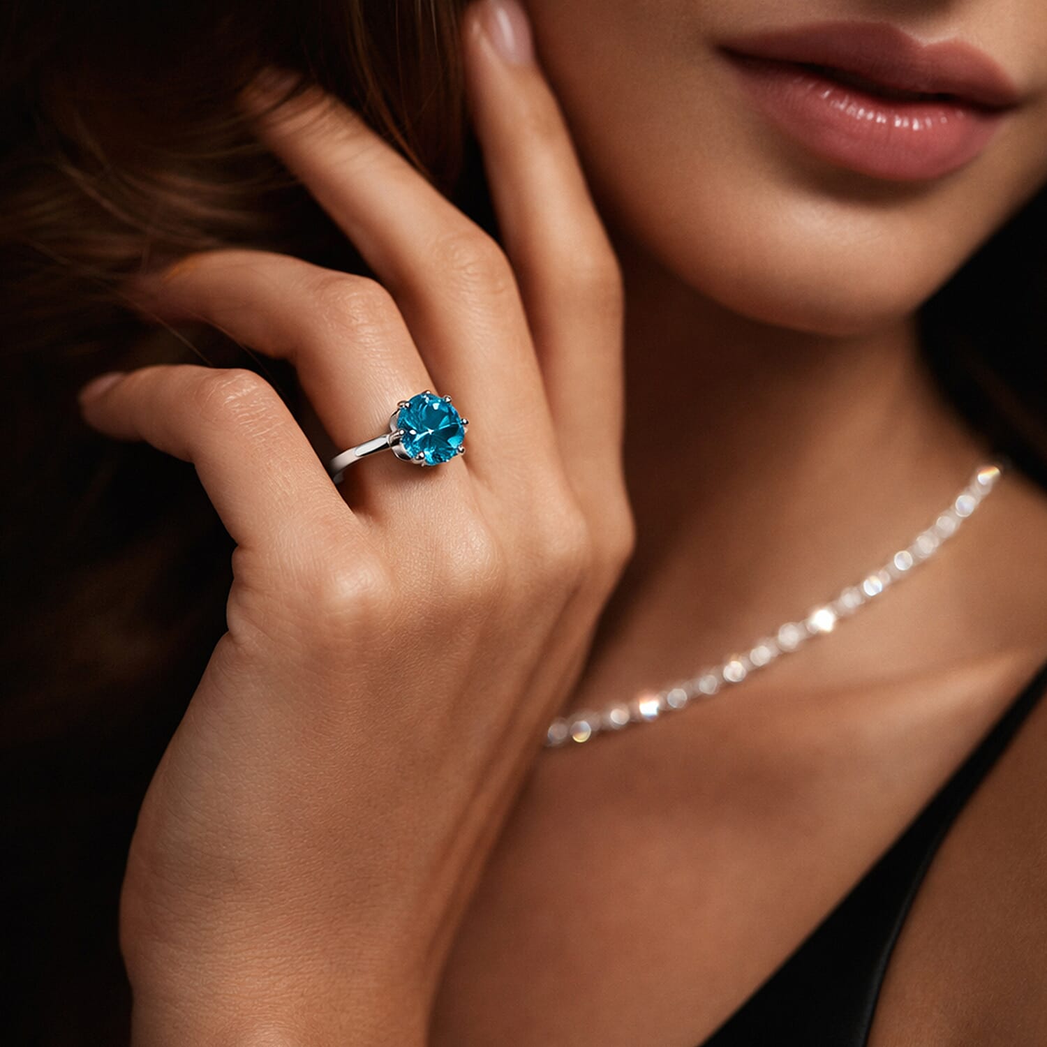 Luxuriant 950 Platinum SGL Certified Lab Grown Blue Diamond (VS) Solitaire Ring 2.00 Ct.