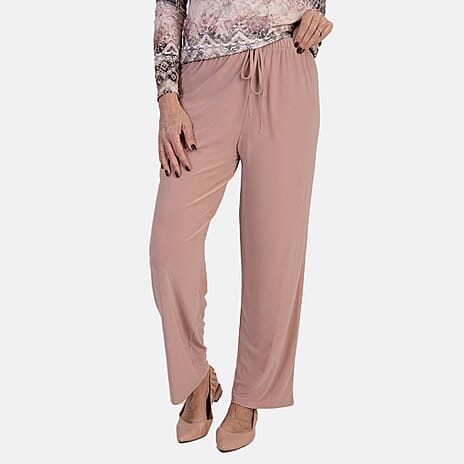 Anamor Ity Ankle Glazer Trouser With Drawstring Waist (Size M-L) - Dusty Pink