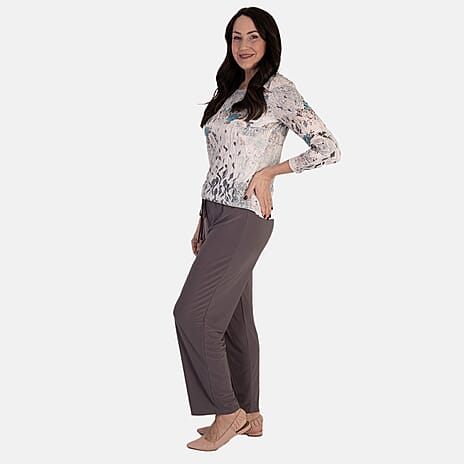 Anamor ITY Ankle Grazer Trouser With Drawstring Waist (Size S-M) - Mink