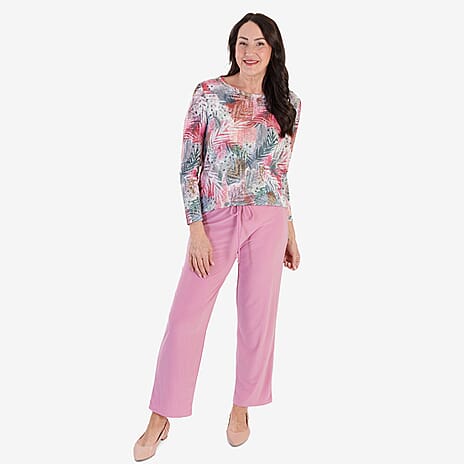 Anamor Ity Ankle Glazer Trouser With Drawstring Waist (Size S-M) - Rose Pink
