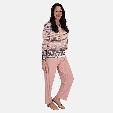 Anamor Ity Ankle Glazer Trouser With Drawstring Waist (Size XL-XXL) - Dark Pink
