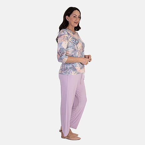 Anamor Printed Long Sleeve Top (Size M) - Lilac