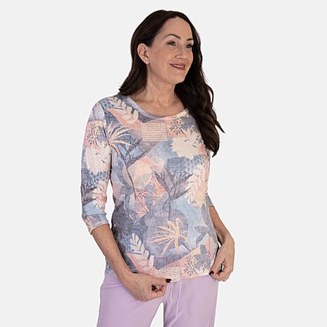 Anamor Printed Long Sleeve Top (Size S) - Lilac