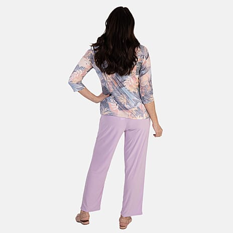 Anamor Printed Long Sleeve Top (Size XL) - Lilac