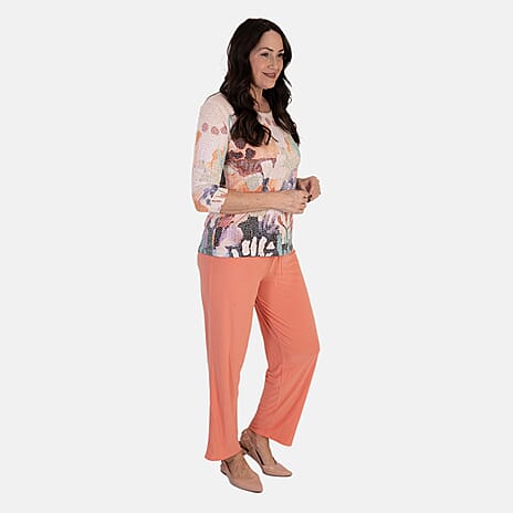 Anamor Ity Ankle Grazer Trouser With Drawstring Waist (Size S-M) - Coral