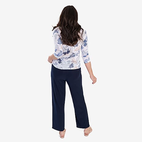 Anamor Ity Ankle Grazer Trouser With Drawstring Waist (Size L-XL) - Navy