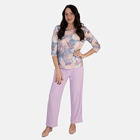 Anamor Ity Ankle Grazer Trouser With Drawstring Waist (Size S-M) - Lilac