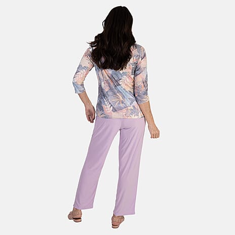 Anamor Ity Ankle Grazer Trouser With Drawstring Waist (Size XL-XXL) - Lilac