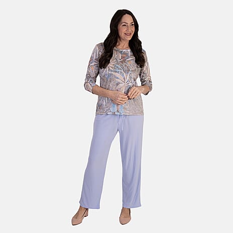 Anamor Ity Ankle Grazer Trouser With Drawstring Waist (Size S-M) - Blue