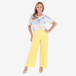 Anamor Crepe Pintuck Wideleg Trousers With Gold Button Detail 