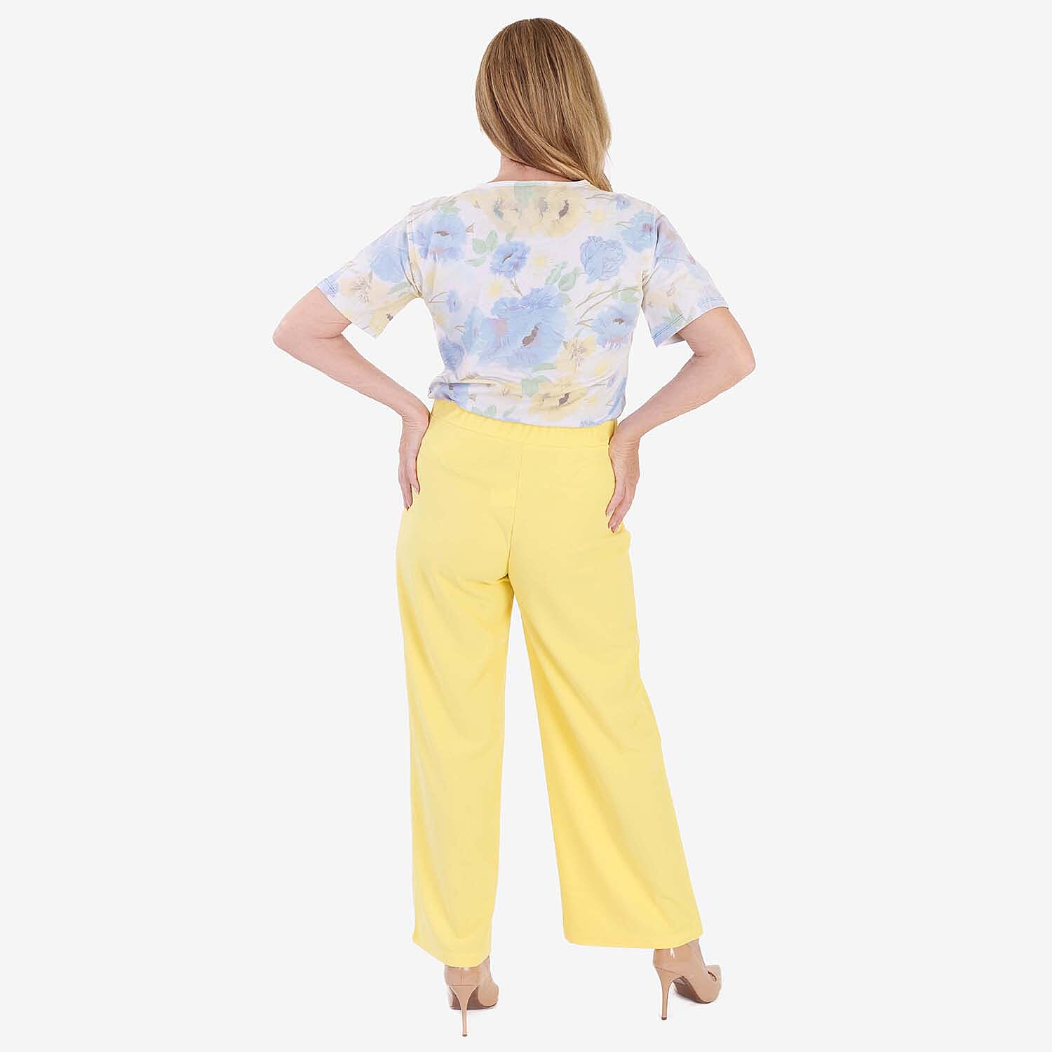 Anamor Crepe Pintuck Wideleg Trousers With Gold Button Detail 