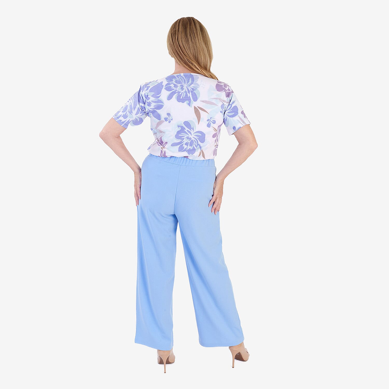 Anamor Crepe Pintuck Wideleg Trousers With Gold Button Detail 