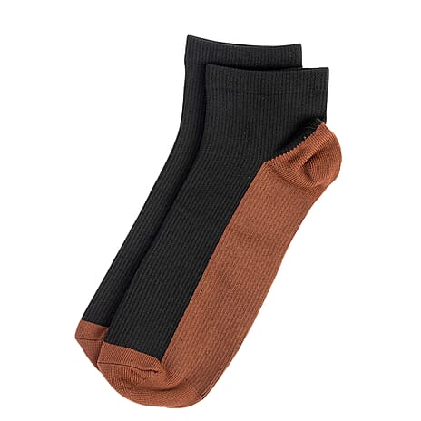 4-Pair Magic Copper Socks (Size S-M) - Black
