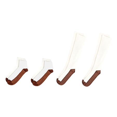 4-Pair Magic Copper Socks (Size L-XL) - White