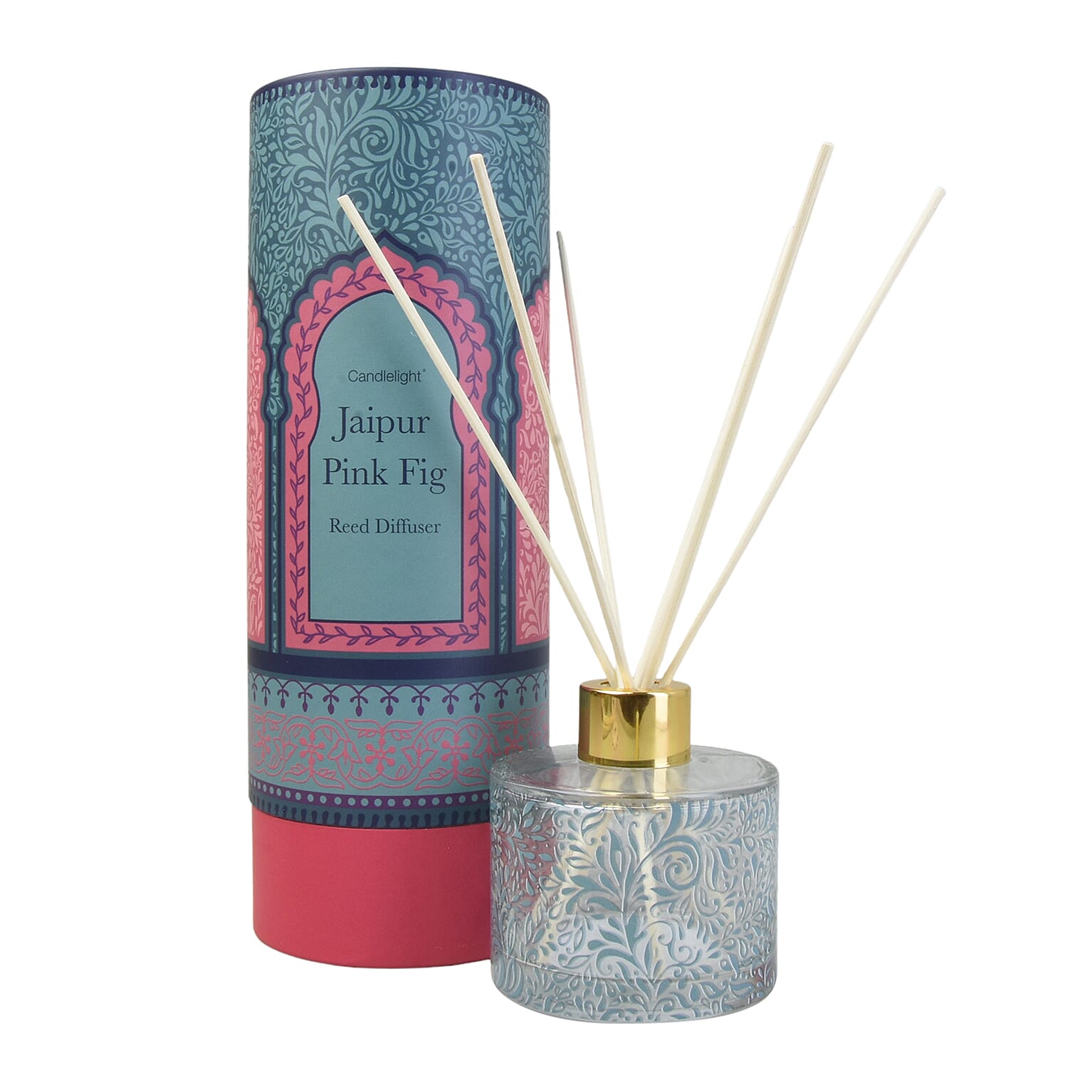 Closeout Deal- India Reed Diffuser - 10% Kashmir Pear & Fig Scent Home Fragrance (150 ml) - Turquoise