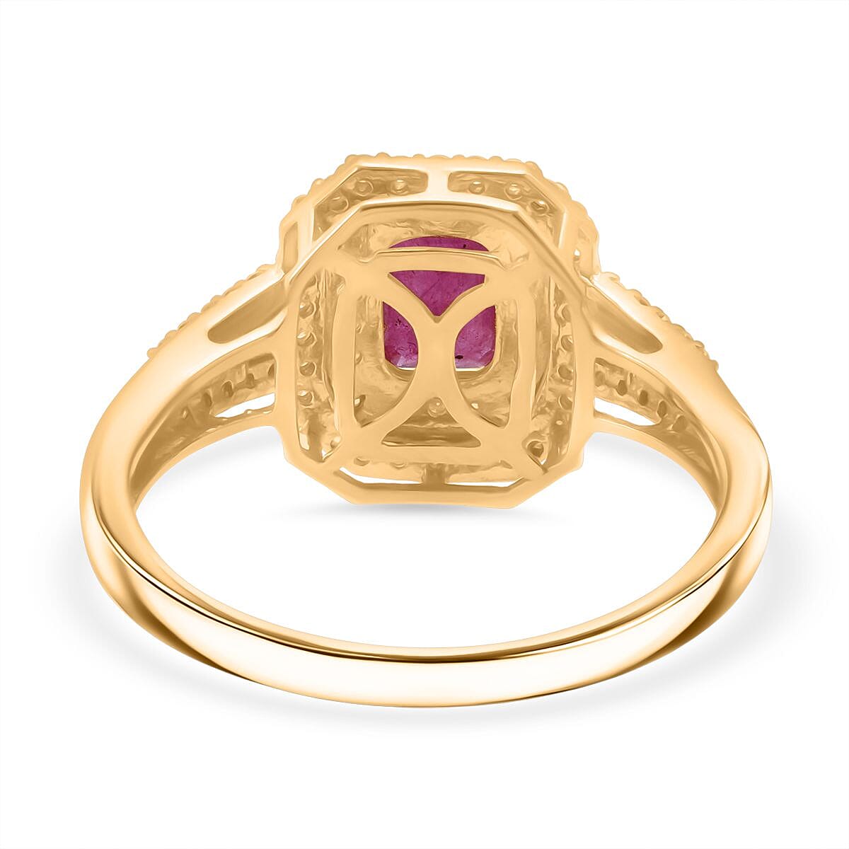 D'Joy Taveta Ruby, Moissanite Ring in 18K YG VermeilSterling Silver  2.040  Ct.