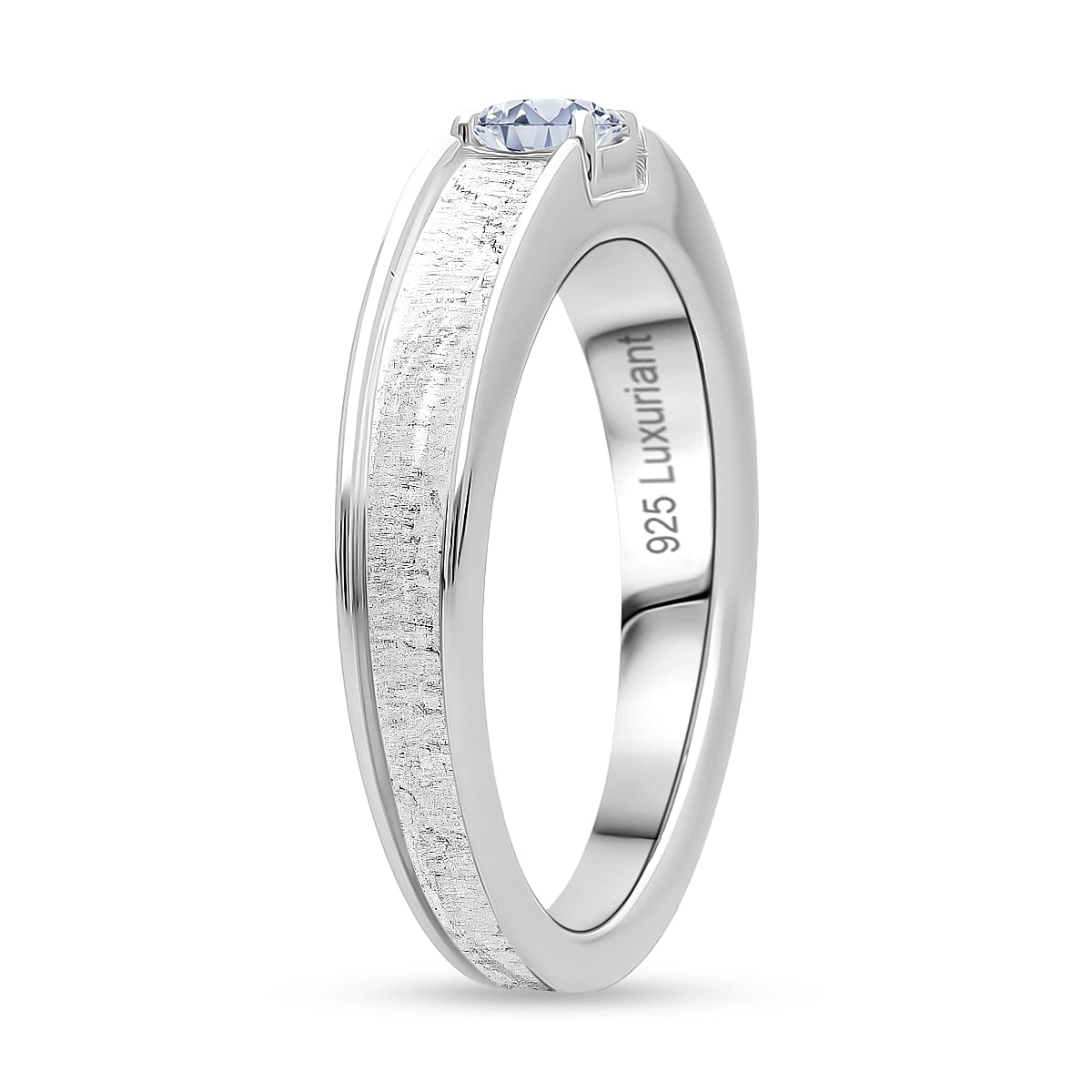 Luxuriant Lab Grown Diamond (SI-GH) Ring in Rhodium Overlay Sterling Silver 0.25 Ct.