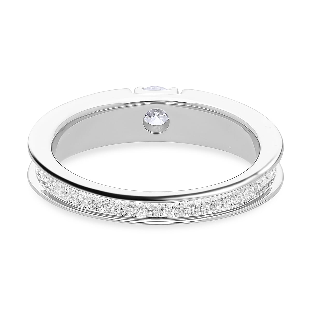 Luxuriant Lab Grown Diamond (SI-GH) Ring in Rhodium Overlay Sterling Silver 0.25 Ct.