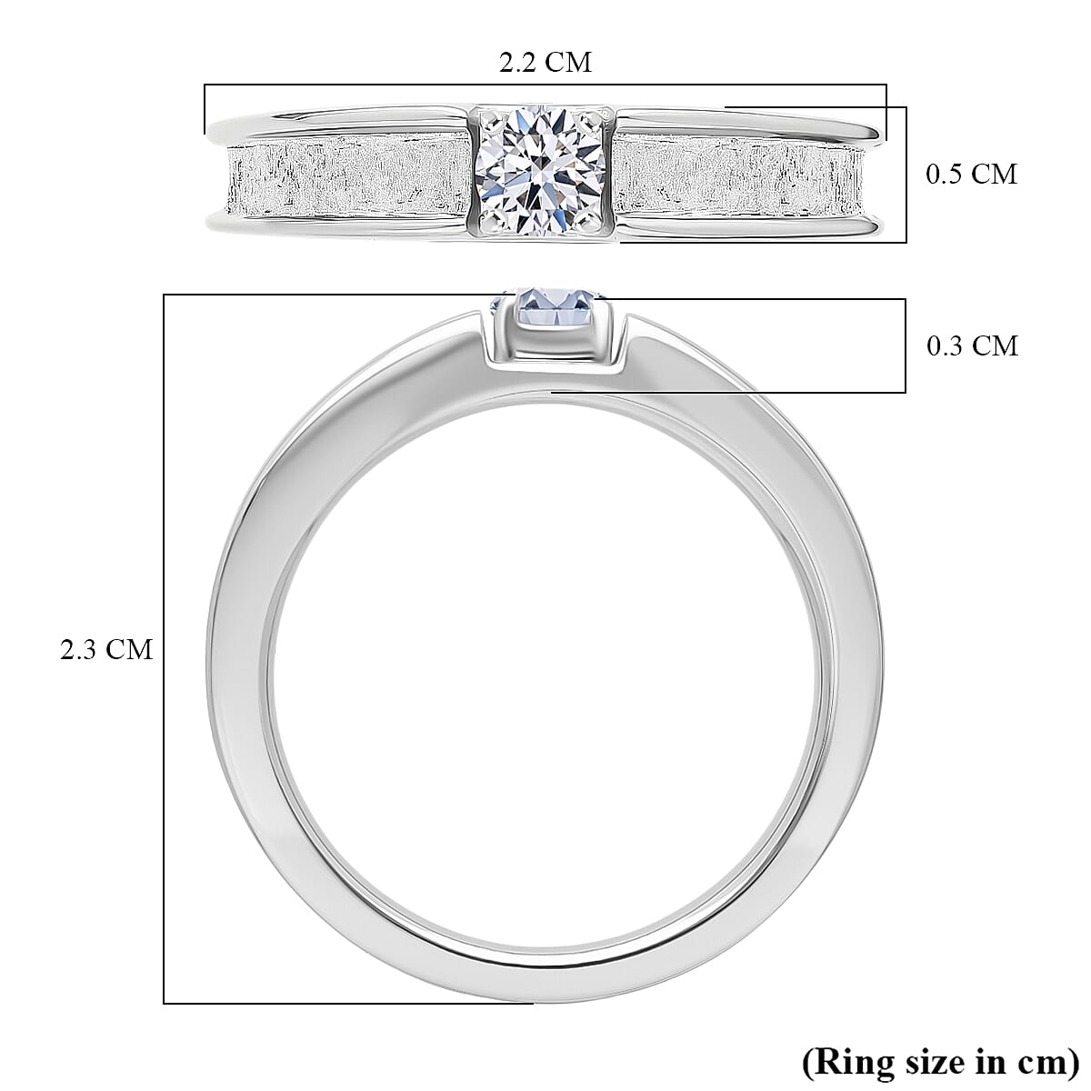 Luxuriant Lab Grown Diamond (SI-GH) Ring in Rhodium Overlay Sterling Silver 0.25 Ct.