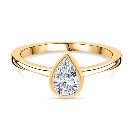 DOORBUSTER DEAL - LUXURIANT 1 Ct. Lab Grown Diamond Pear-Cut Solitaire Ring in 18K Yellow Gold Vermeil Sterling Silver (SI-GH) DOORBUSTER DEAL - LUXURIANT 1 Ct. Lab Grown Diamond Pear-Cut Solitaire Ring in 18K Yellow Gold Vermeil Sterling Silver (SI-GH)