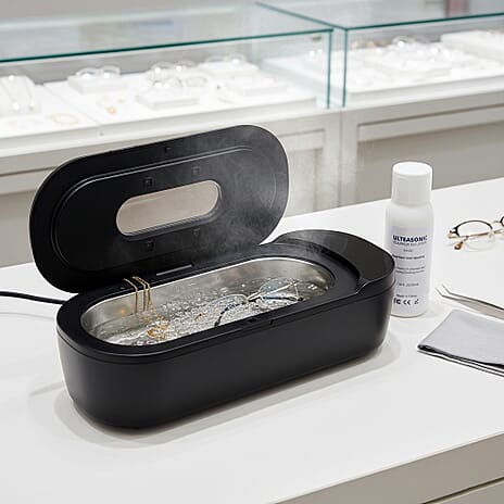 SC-200 Ultrasonic Jewellery Cleaner - 48kHz Professional Sonic Cleaner for Glasses & Watches with 50ml Solution & Dual Timers  (400mL)