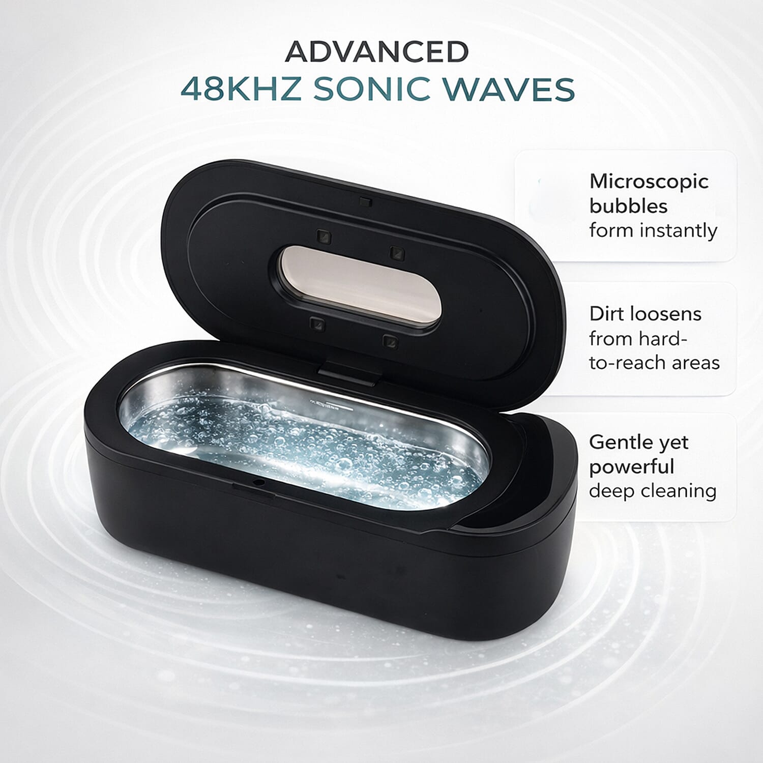 SC-200 Ultrasonic Jewellery Cleaner - 48kHz Professional Sonic Cleaner for Glasses & Watches with 50ml Solution & Dual Timers  (400mL)