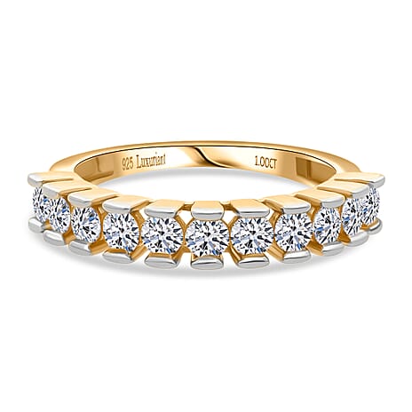NY Close Out Deal -  Luxuriant Lab Grown Diamond (SI-GH) Ring in 18K Yellow Gold Overlay Sterling Silver 1.00 Ct.