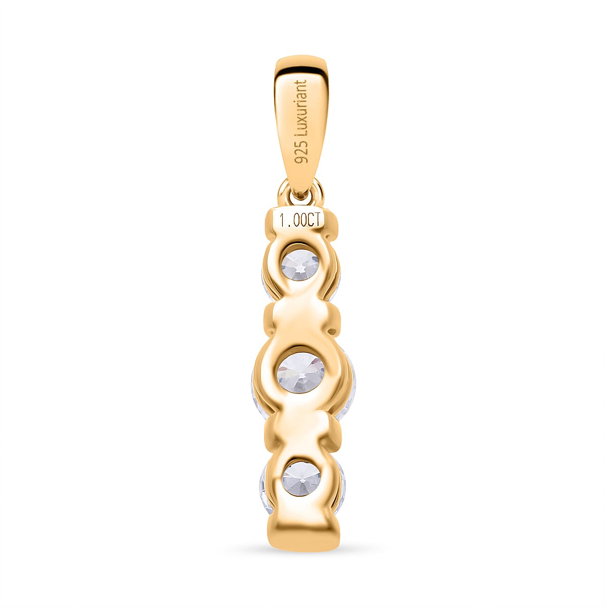 Luxuriant Lab Grown Diamond Pendant in 18K Vermeil Yellow Gold Plated Sterling Silver 1.00 Ct.