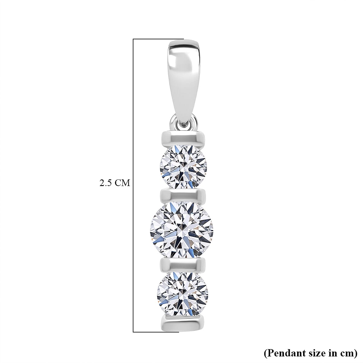 Luxuriant Lab Grown Diamond Pendant in Rhodium Overlay Sterling Silver 1.00 Ct.