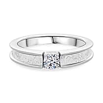 Luxuriant Lab Grown Diamond (SI-GH) Ring in Rhodium Overlay Sterling Silver