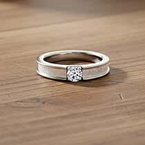 Luxuriant Lab Grown Diamond (SI-GH) Ring in Rhodium Overlay Sterling Silver
