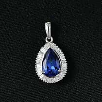 Rhapsody 950 Platinum AAAA Tanzanite and Natural Diamond (VS-EF) Pendant 3.00 Cts